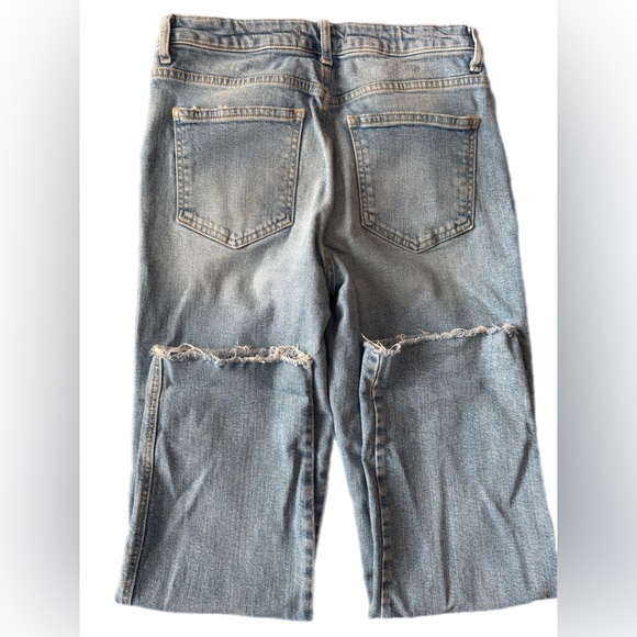 Free People light blue denim jeans raw hem size 28 - Picture 6 of 14